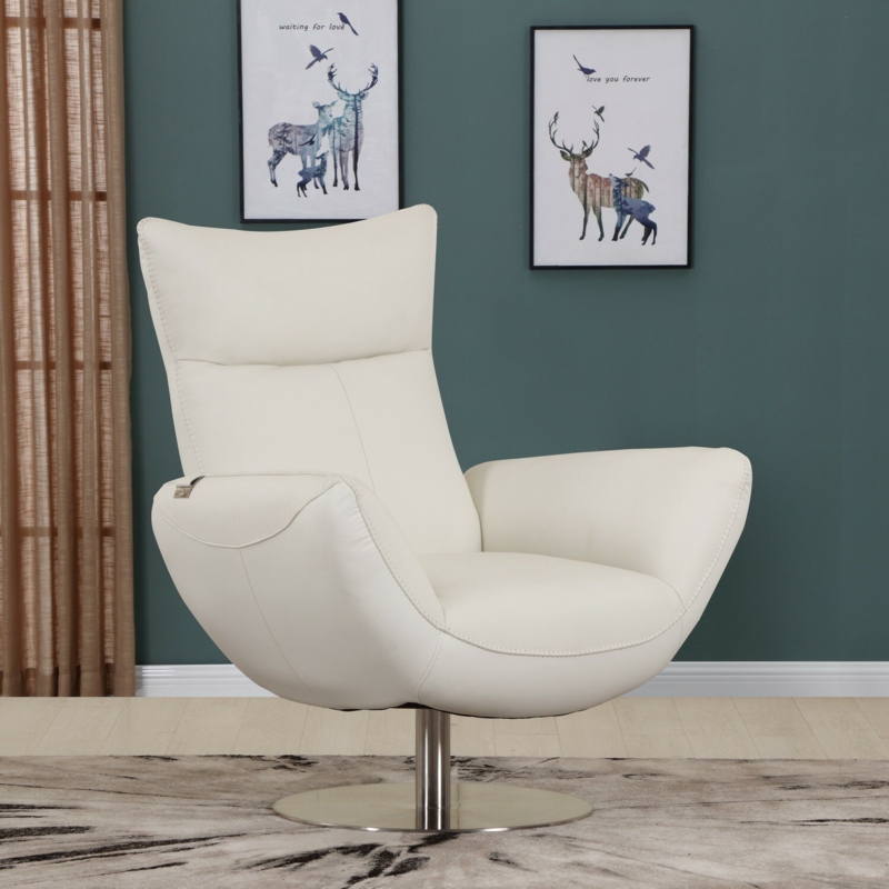 Avae Leather Swivel Accent Chair