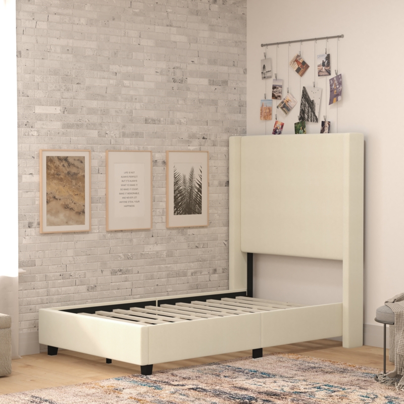 Bailynn Upholstered Platform Bed with Channel Stitched Headboard