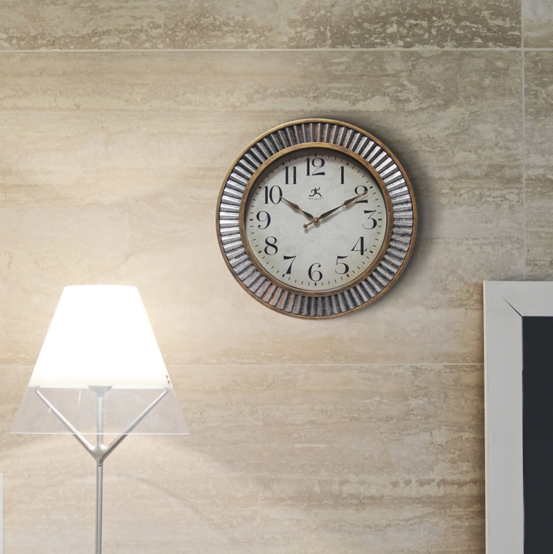 Ballinger Industrial Round Plastic Wall Clock 16 inches - Silver