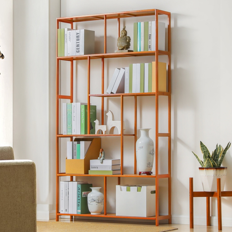 Bargersville Bamboo 6 Tiers Etagere Bookcase Staggered Bookshelf Open Book Storage Shelf