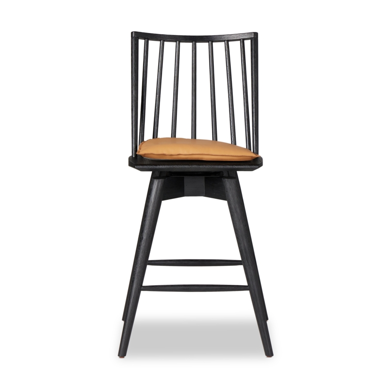 Bautista Swivel Solid Wood Stool