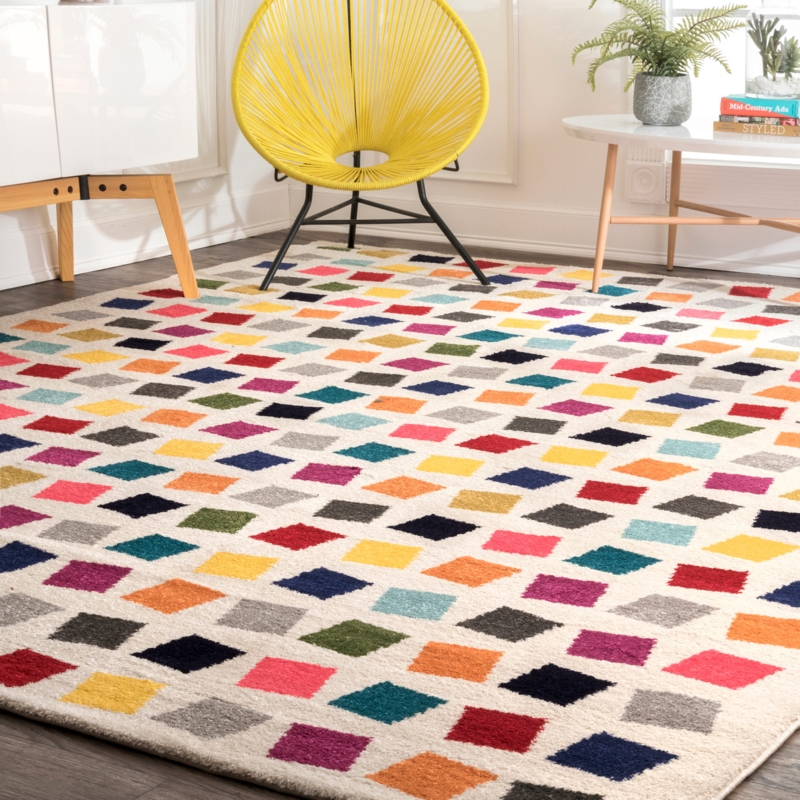 Baynard Kaleidoscope Geometric Multi/Yellow/Blue/Pink Area Rug