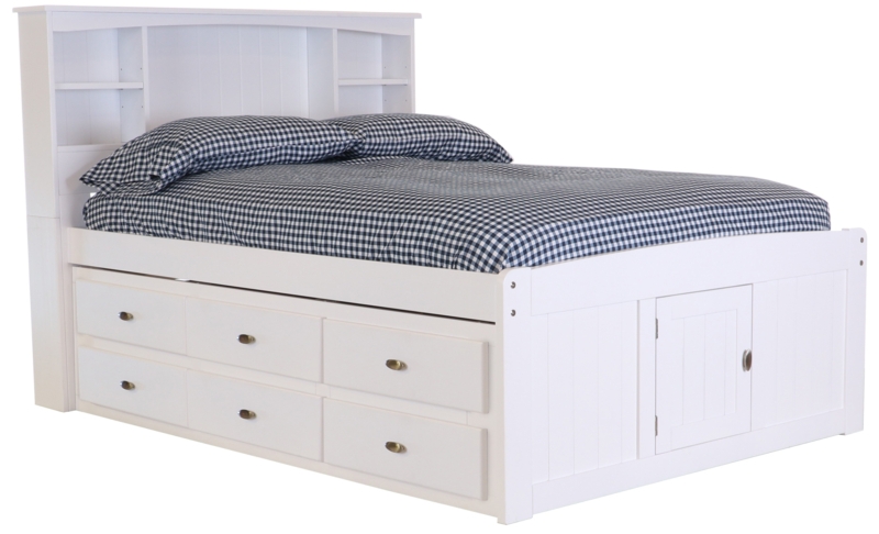 Beckford Platform Bed with Bookcase and 12 Drawers