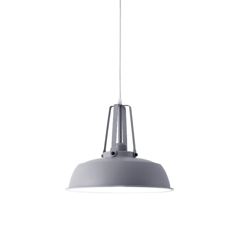 Black/Blue Barn Shade Hanging Pendant Light Nordic Stylish Metallic 1 Light Living Room Ceiling Fixture - Blue