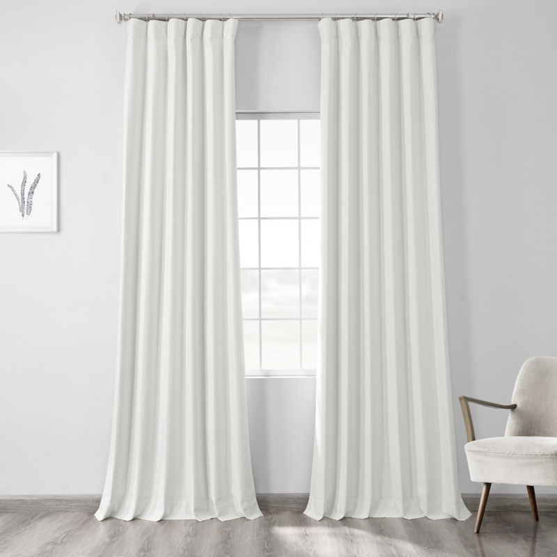Bodulf  Blackout Curtains for Bedroom Thermal Cross Linen Weave Curtains for Large Window Single Panel Drape
