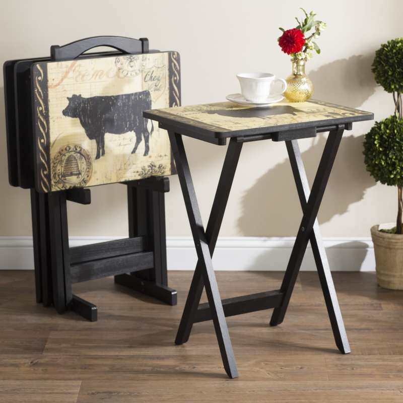 Bouffard Farmhouse Tray Table Set