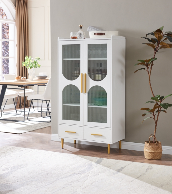 Brenita Wine Bar Cabinet with Glass Door
