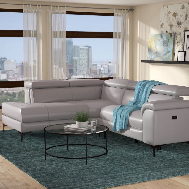 Bryd 2 - Piece Leather Power Reclining Sectional