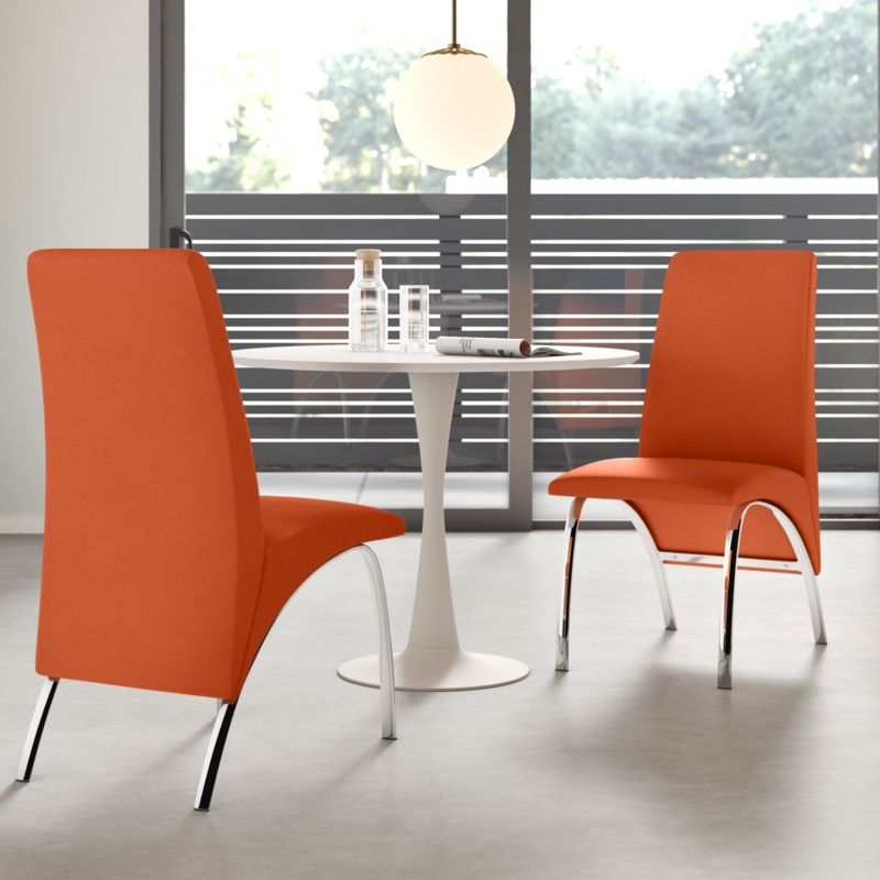 Byrden Faux Leather Upholstered Metal Side Chair