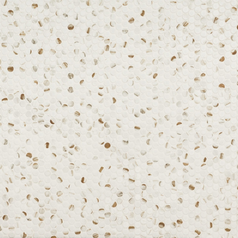 Calacatta Gold Matte Round 10.49" X 11.81" Matte Porcelain Mosaic Tile
