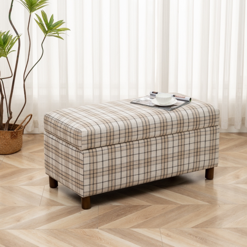 Calletana Upholstered Flip Top Storage Bench