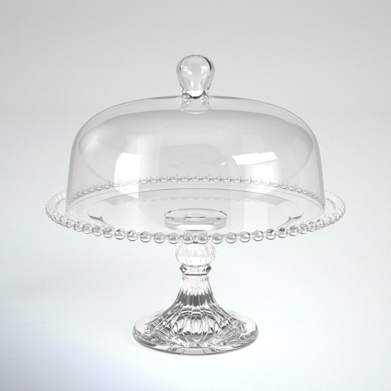 Callula Candlewick Glass Cake Plate with Dome