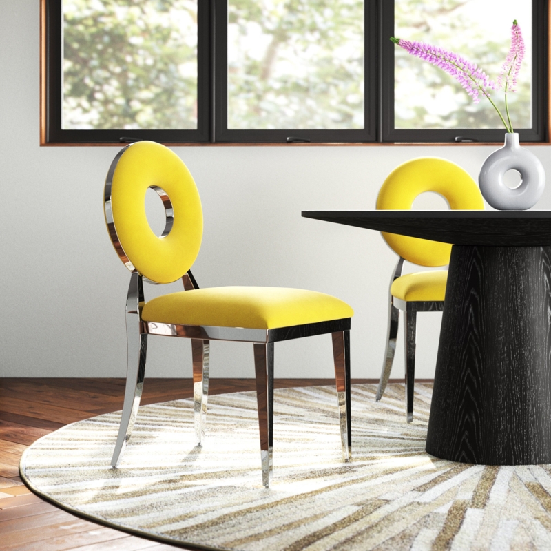 Cantu Velvet Upholstered Side Chair (Set of 2)