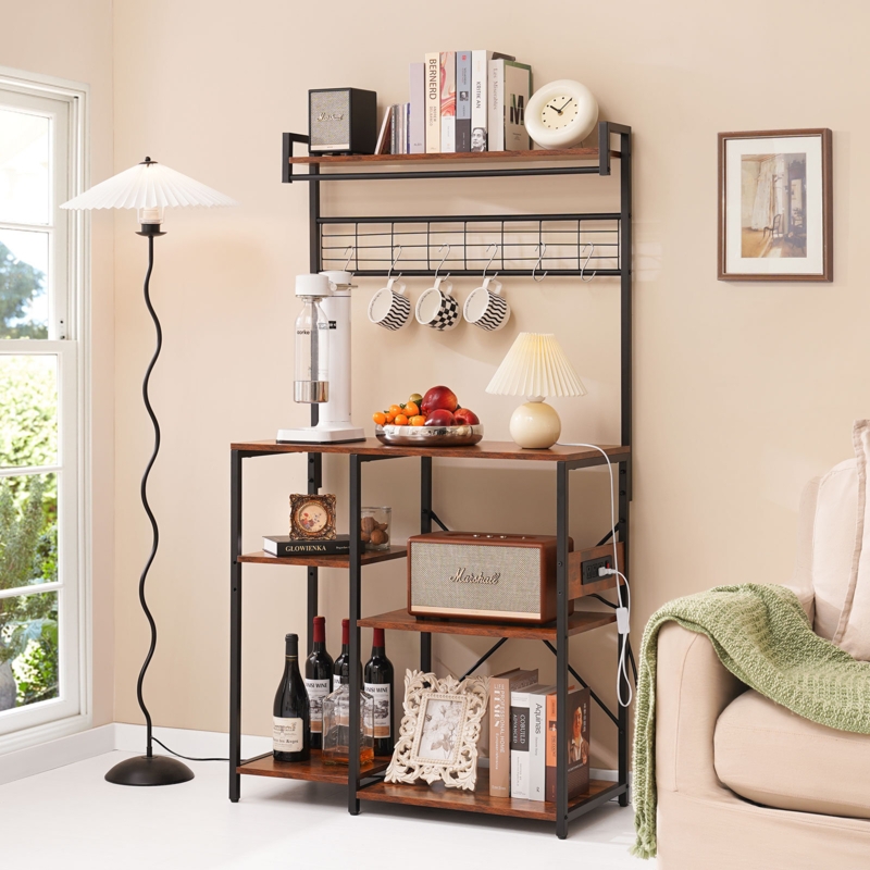 Carianna 32.2'' Iron Standard Baker's Rack with Microwave Compatibility