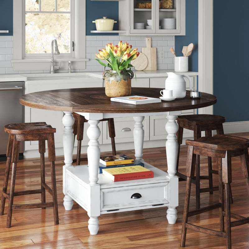 Cashden Extendable Round Solid Wood Base Dining Table