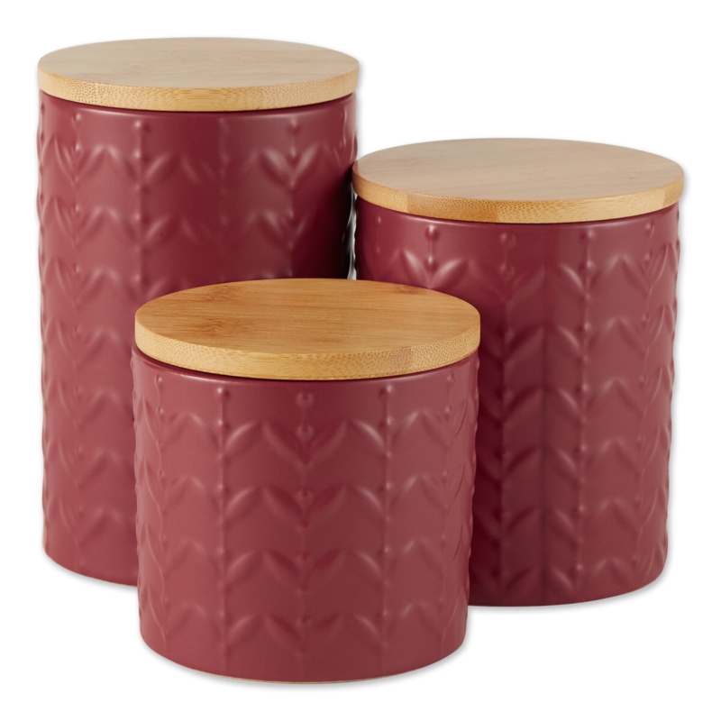 Ceramic 3 Piece Kitchen Canister Set