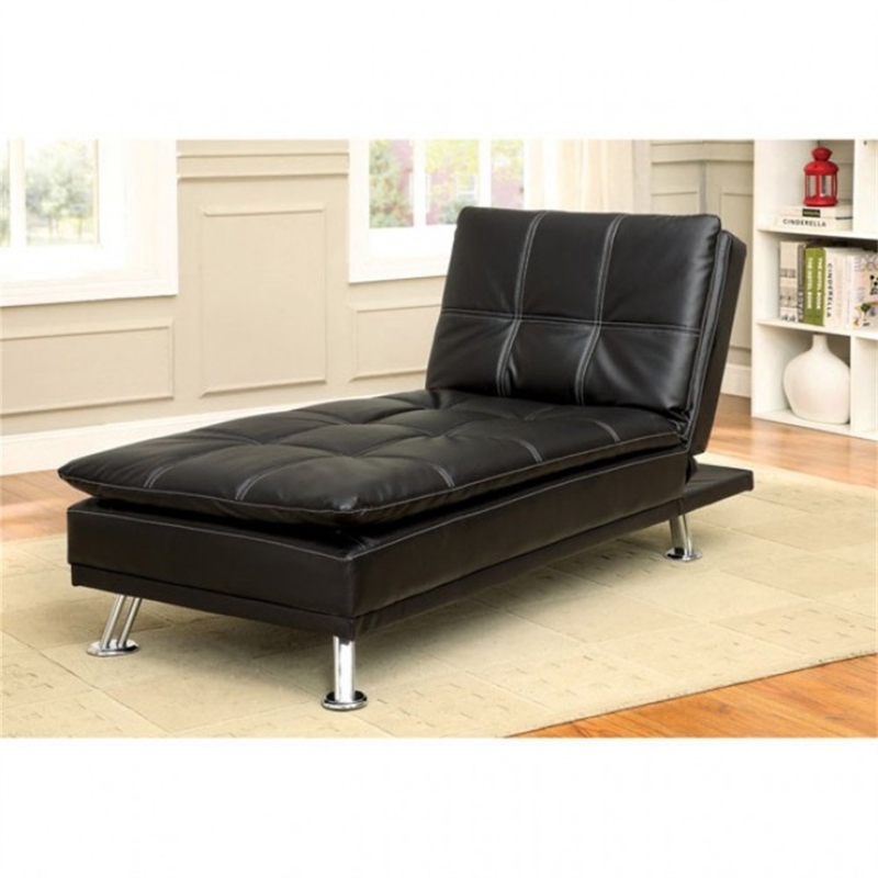 Charmant Faux Leather Chaise Lounge