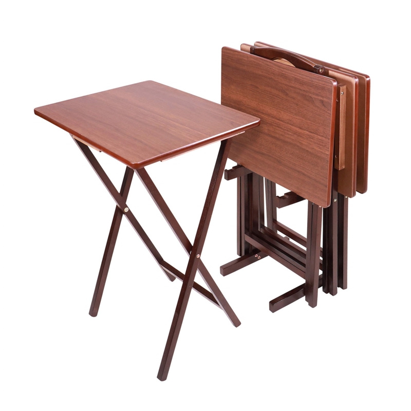 Cherye Folding Tray Table Set (4-Pack) with Stand