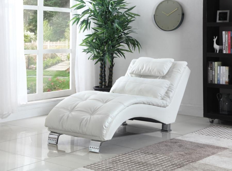 Claretta Faux Leather Chaise Lounge