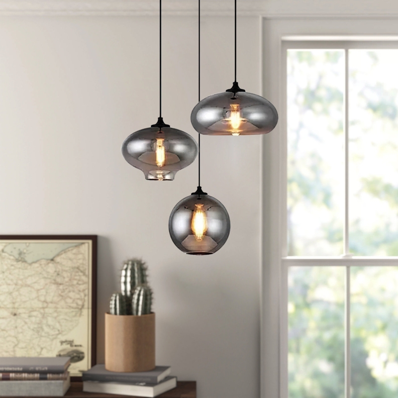 Cluster Pendant Lights 3 Lights Vintage Chandeliers with 3 Different Shapes of Chandeliers