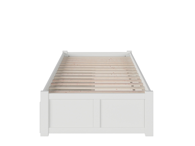 Concorde Solid Wood Storage Platform Bed with Footboard and Under Bed Drawers
