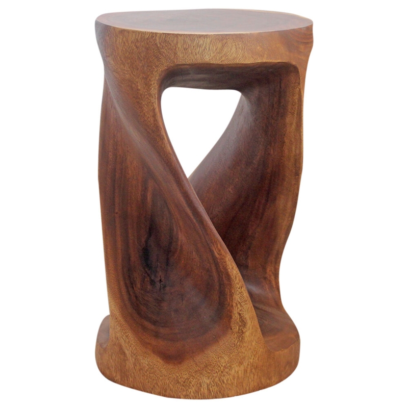 Corby Solid Wood Top Drum End Table