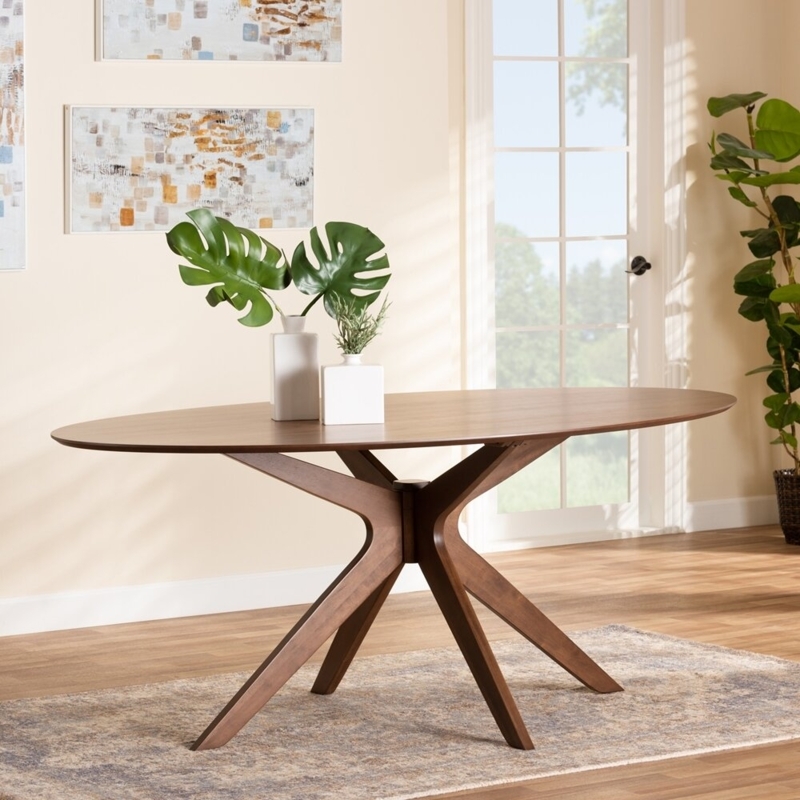 Daved Oval Solid Wood Base Dining Table