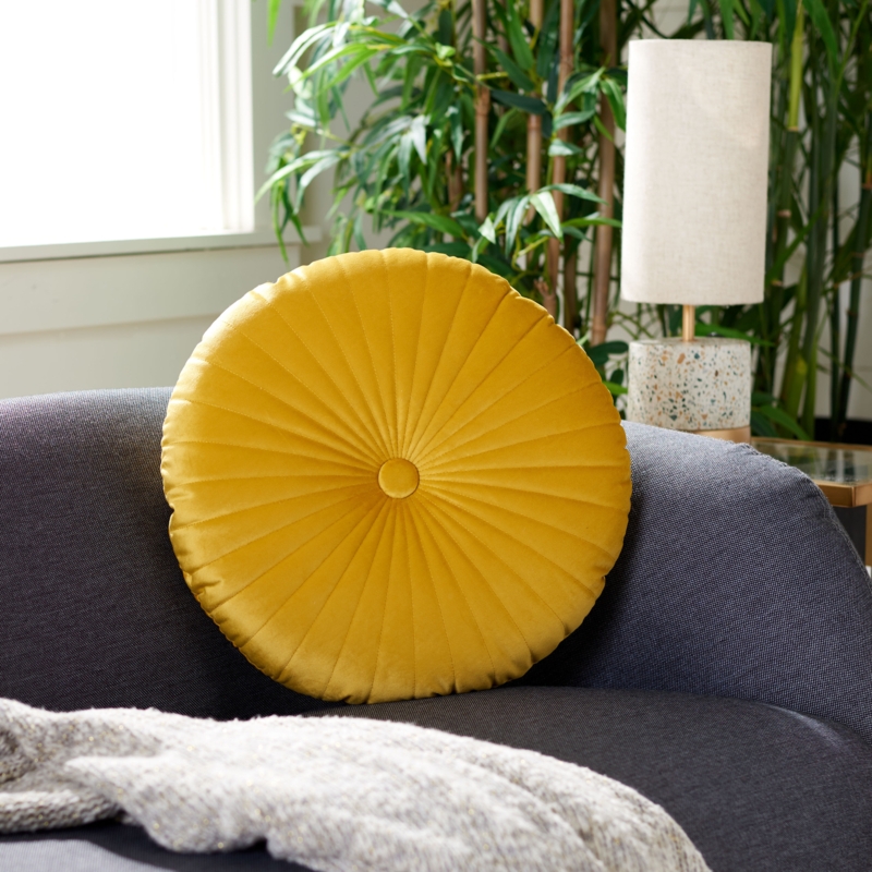 Deleana Buttons Reversible Throw Pillow