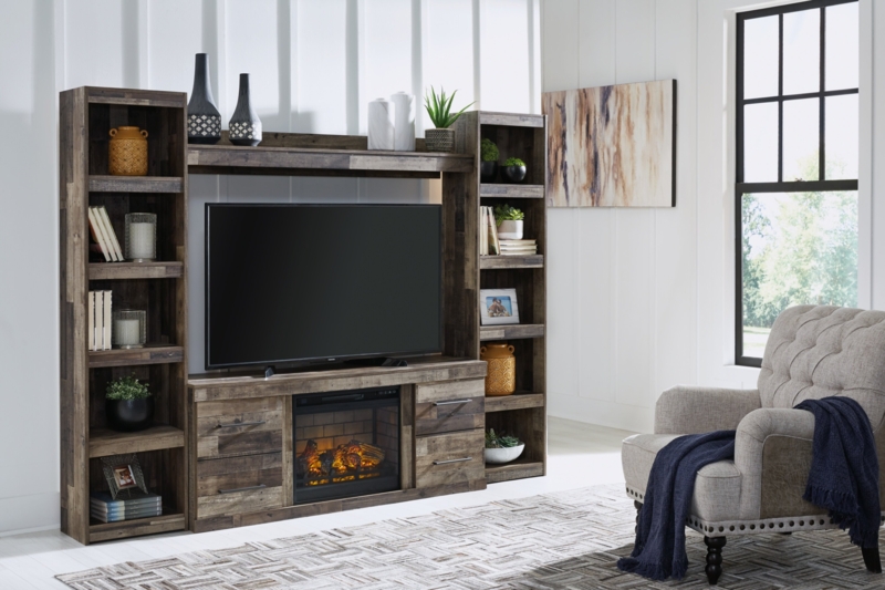 Derekson 4-Piece Entertainment Center With Electric Fireplace
