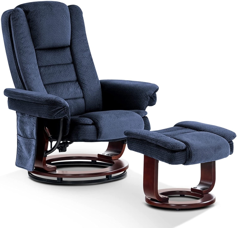 Destynie Upholstered Swivel Recliner with Ottoman