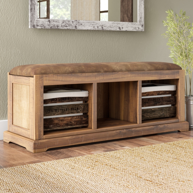 Donovan Microfiber / Microsuede Upholstered Storage Bench