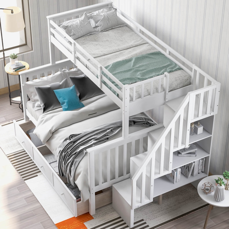 Doyon Twin Over Full 3 Drawer Standard Bunk Bed with Shelves by Viv + Rae