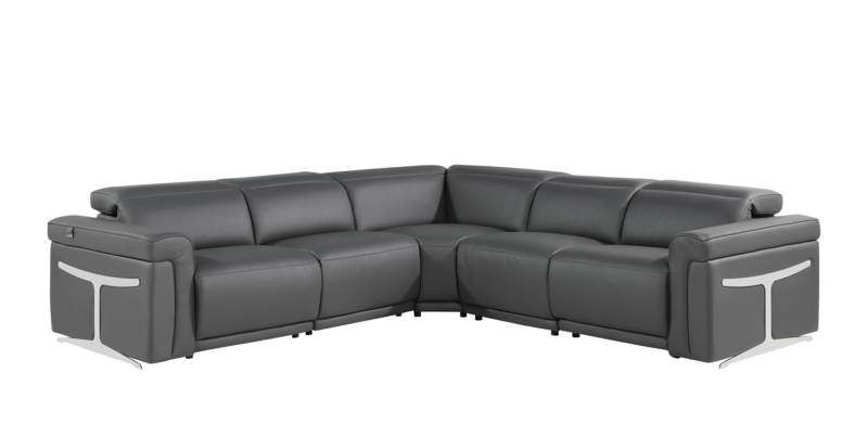 Dreysen 5 - Piece Top Grain Leather Power Reclining Sectional