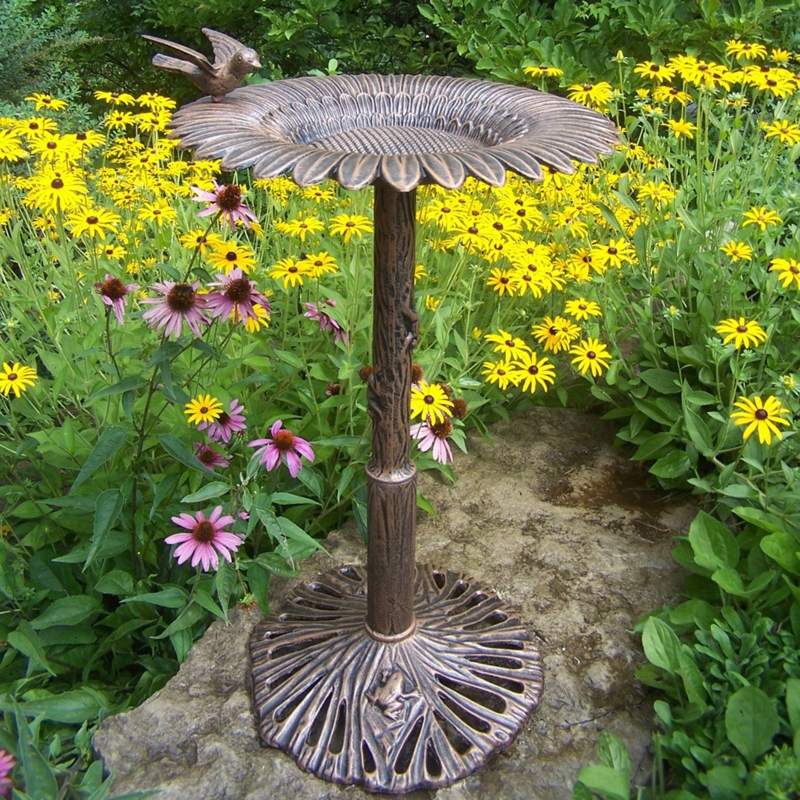Easter Compton Metal Pedestal Birdbath