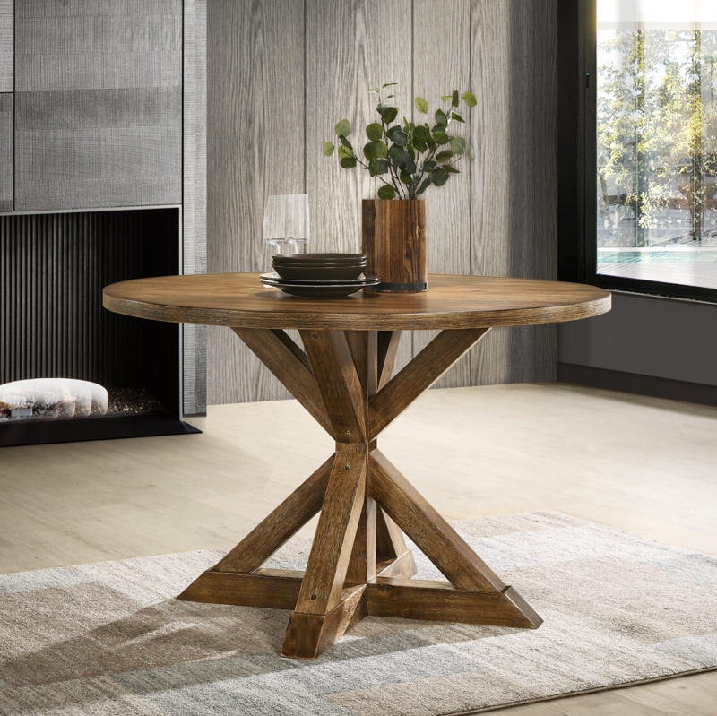 Ebbert Round Solid Wood Base Dining Table