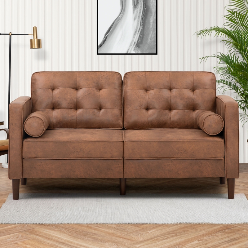 Elverna 66'' Faux Leather Sofa