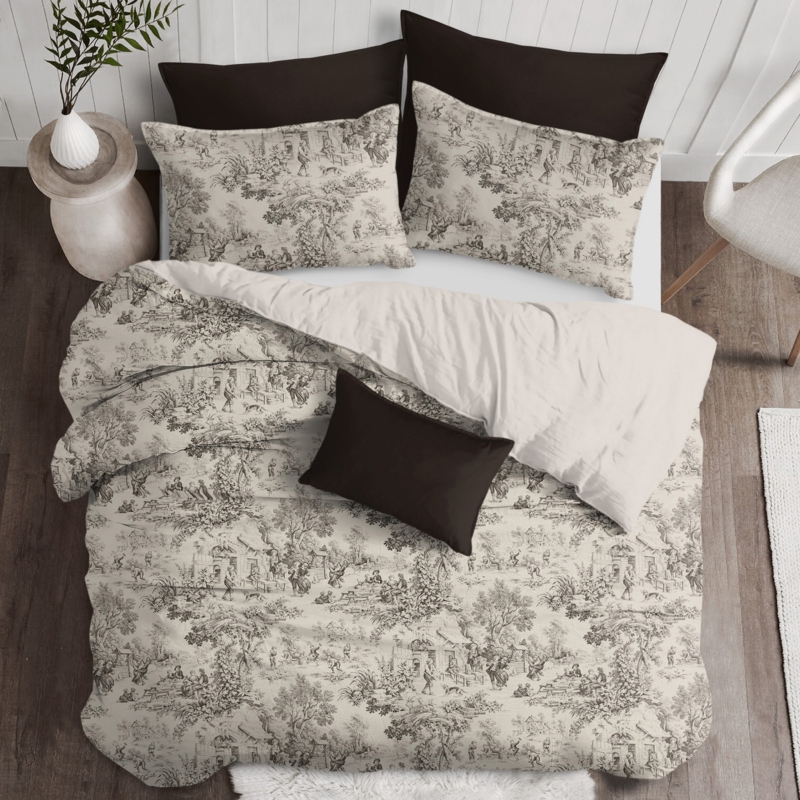 Elysees Cotton Toile Coverlet Set