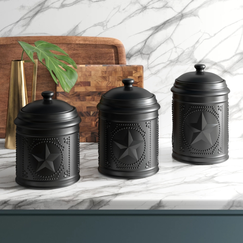 Embellished Star 3 Piece Kitchen Canister Set
