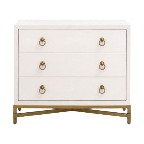 Essentials for Living Strand Shagreen 3-Drawer Nightstand Pearl Shagr