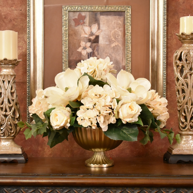 Faux Silk Arrangement in Vase
