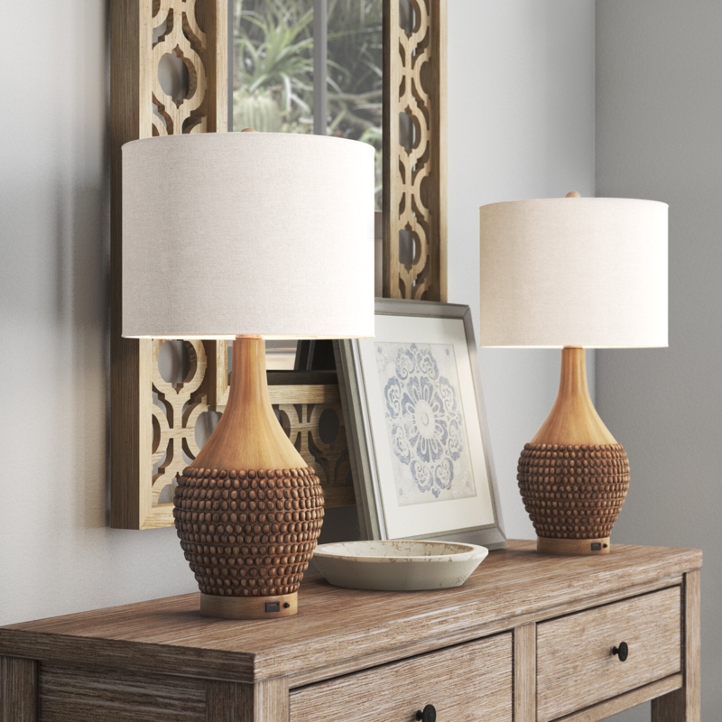 Feil Resin USB Table Lamp (Set of 2)