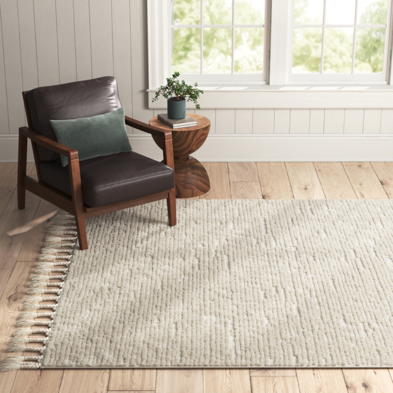 Firman Moroccan Machine Woven Cream Area Rug