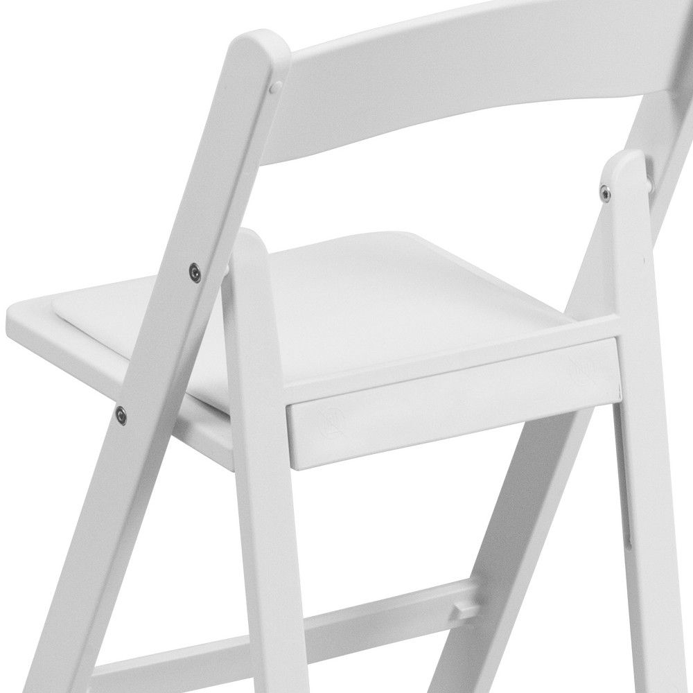 Flash Furniture HERCULES 10 Pack Kids White Resin Folding Event Party Chair with Vinyl Padded Seat
