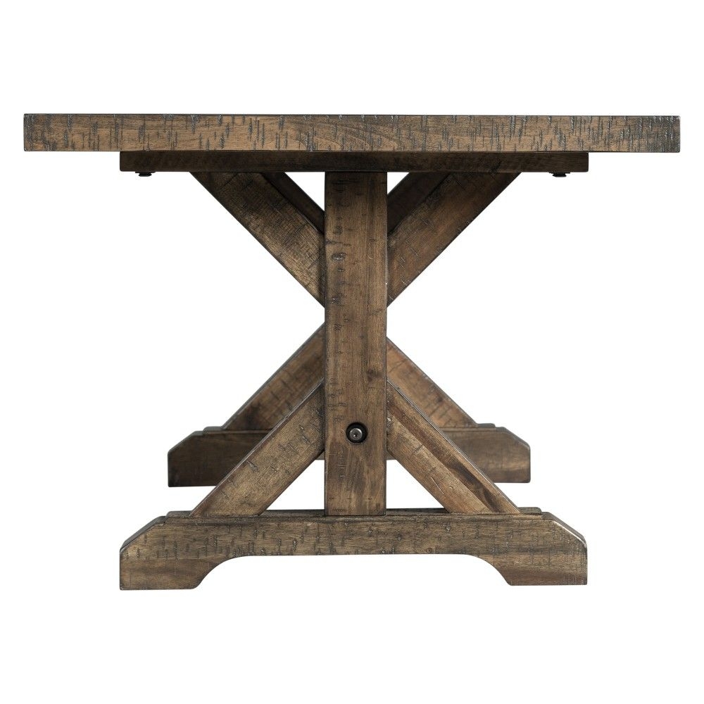 Flynn Trestle End Table Walnut Brown - Picket House Furnishings