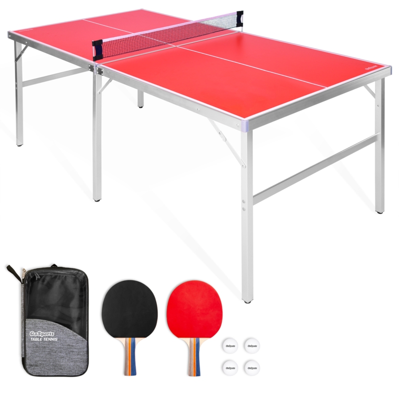 Foldable Indoor/Outdoor Table Tennis Table with Paddles and Balls (64mm Thick)