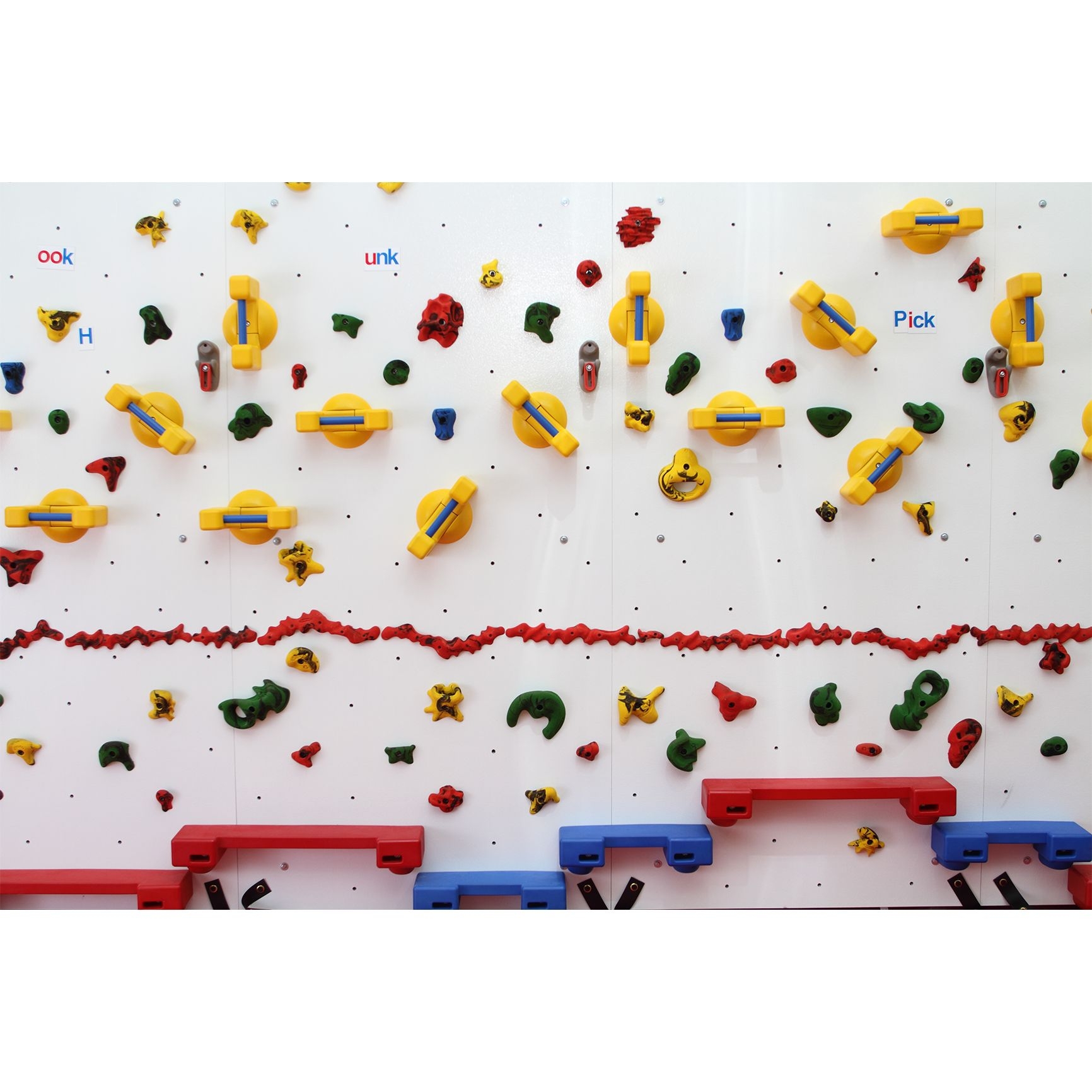 Fun and Function 8' x 4' Regular Adaptive Climbing Wall 8'x4' Package with 2" Royal Navy Blue Mats