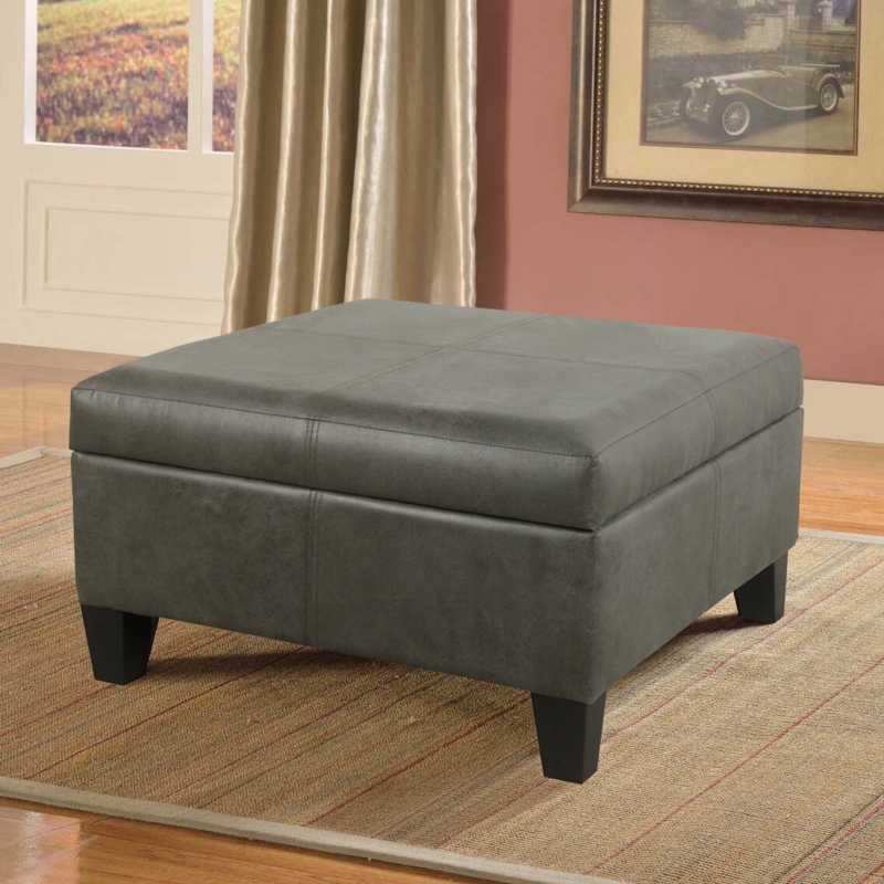 Gallup Faux Leather Ottoman