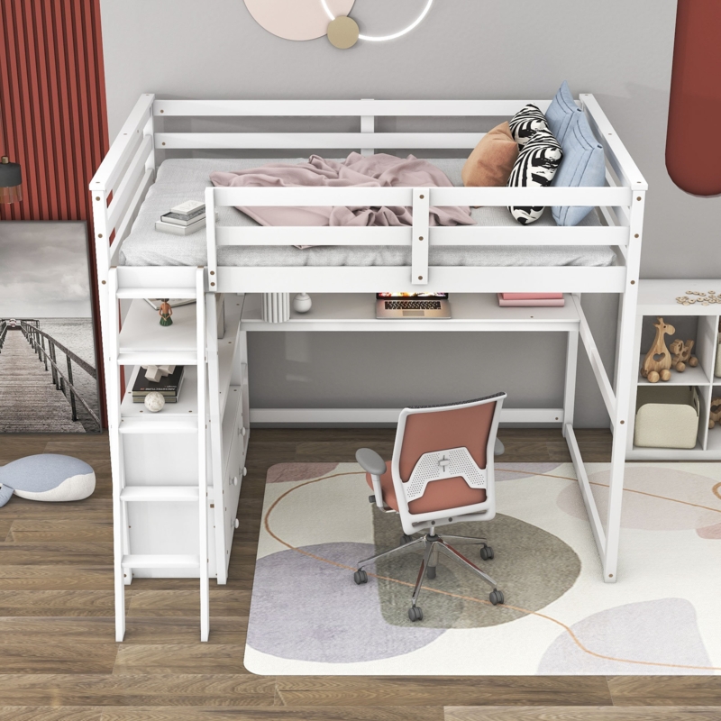 Garance Full 2 Drawer Loft Bed with Built-in-Desk by Harriet Bee