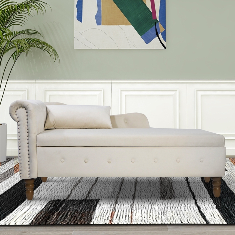 Gloryvee Velvet Chaise Lounge