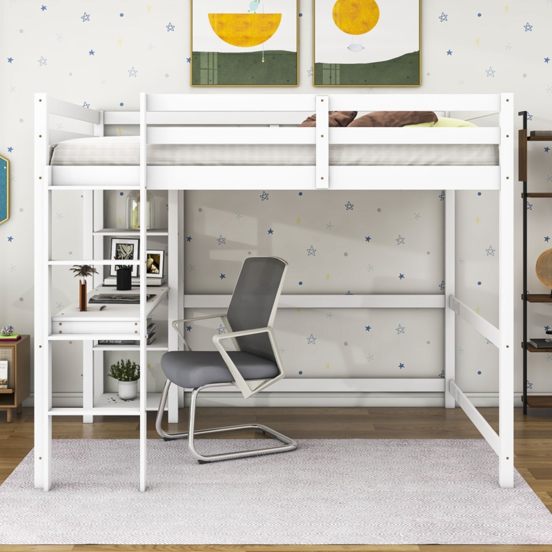 Gualdino Full Loft Bed with Built-in-Desk by Harriet Bee